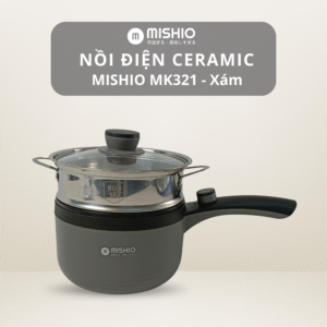 Nồi nấu đa năng Mishio MK321 | Dung tích 1.5L kèm xửng hấp inox 304