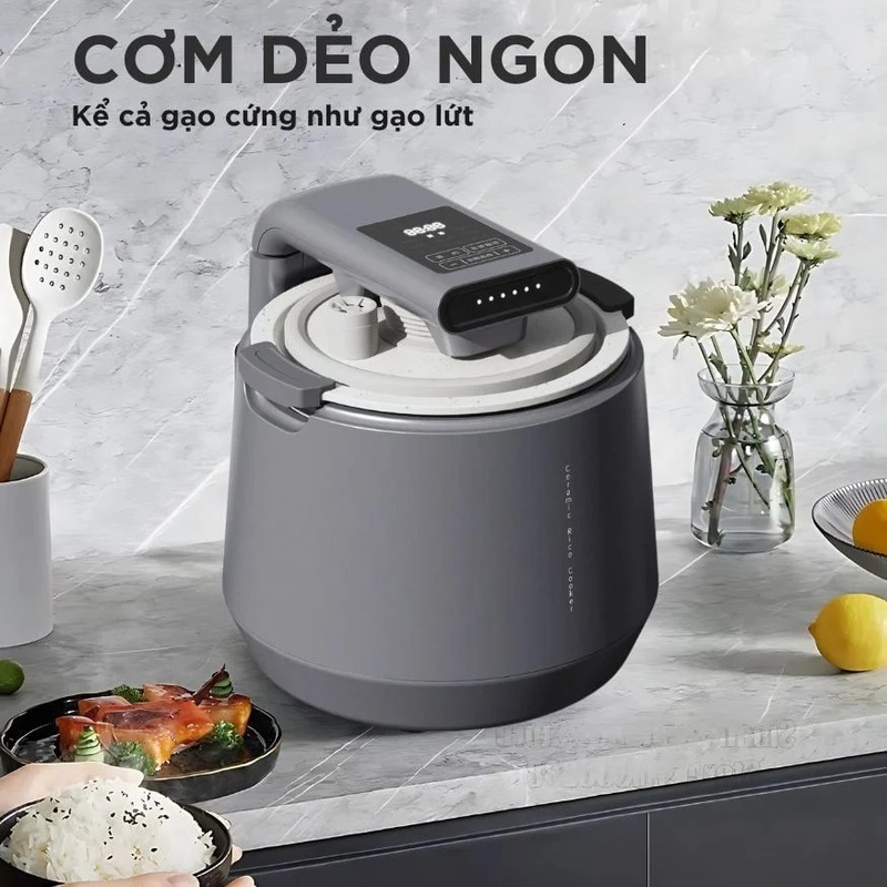 Nồi cơm điện áp suất lòng sứ dưỡng sinh Mishio MK396