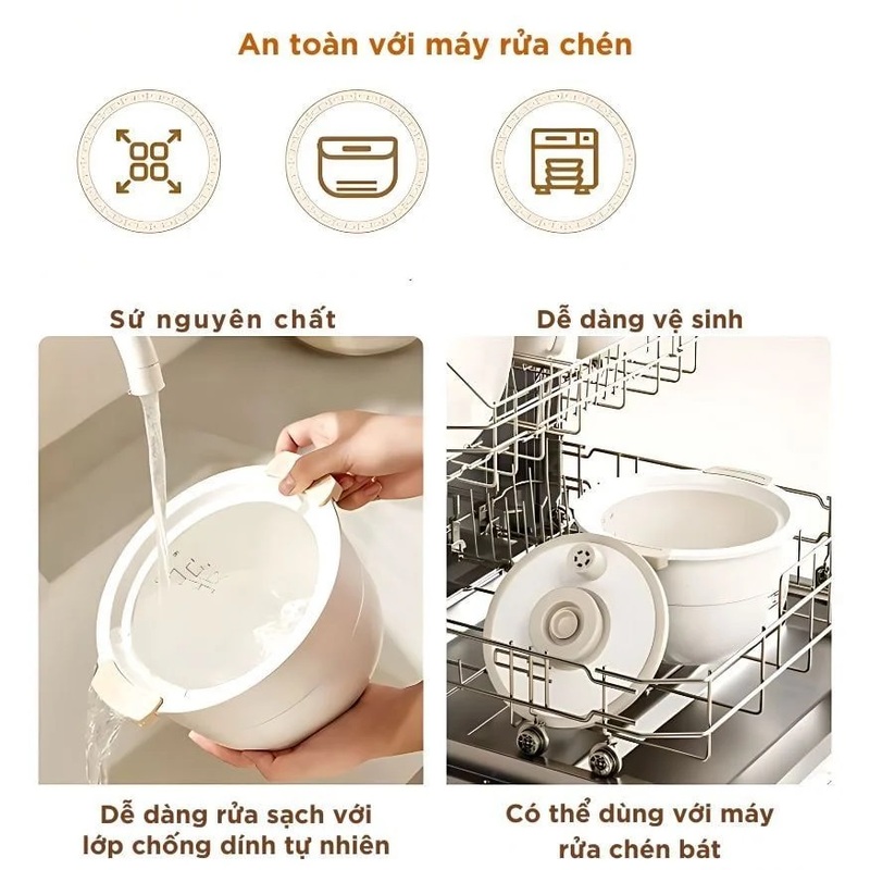 Nồi cơm điện áp suất lòng sứ dưỡng sinh Mishio MK396