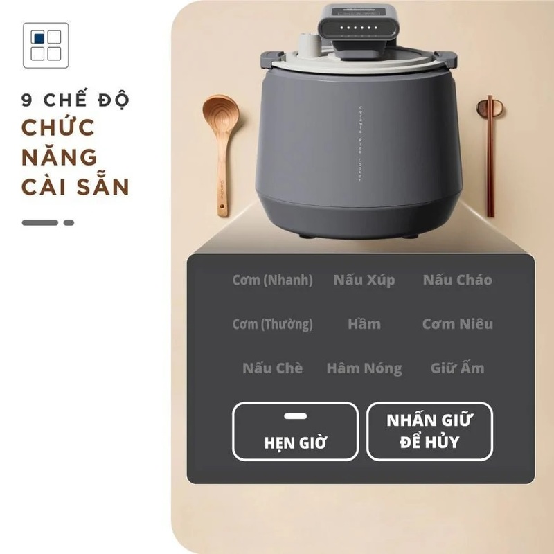 Nồi cơm điện áp suất lòng sứ dưỡng sinh Mishio MK396