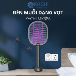 Đèn bắt muỗi Kachi MK386 dạng vợt có chức năng vợt muỗi với đế sạc tích hợp