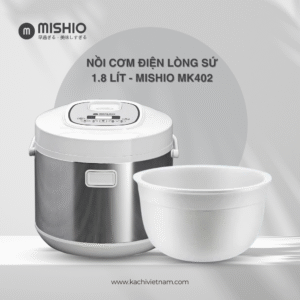 Nồi Cơm Điện Lòng Sứ Mishio MK402 1.8Lít Không Bong Tróc Men Chống Dính Tự Nhiên