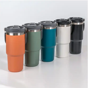 Ly Giữ Nhiệt inox 304 không gỉ sét kèm quai xách và ống hút size 600ml và 900ml MK