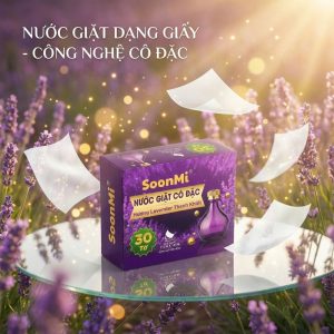 Giấy Giặt SoonMi Hương Lavender (Hộp 30 Tờ) – Công Nghệ Cô Đặc Nước Giặt MK