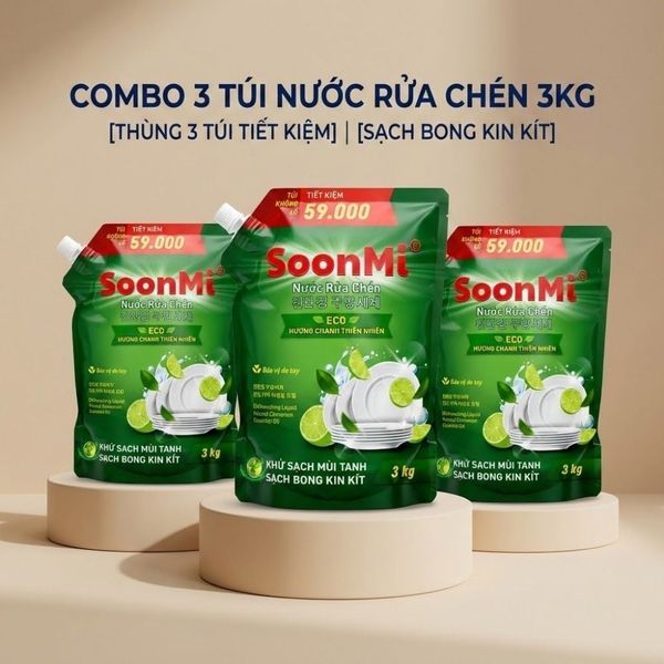 Nước Rửa Chén Soonmi Hương Chanh 1.2kg & 3kg 2 Nước Rửa Chén Soonmi Hương Chanh 1.2kg & 3kg - Ảnh 2