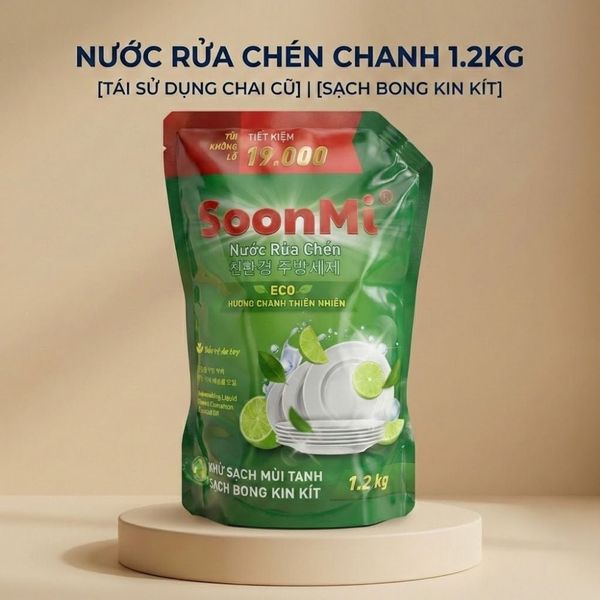 Nước Rửa Chén Soonmi Hương Chanh 1.2kg & 3kg 3 Nước Rửa Chén Soonmi Hương Chanh 1.2kg & 3kg - Ảnh 3