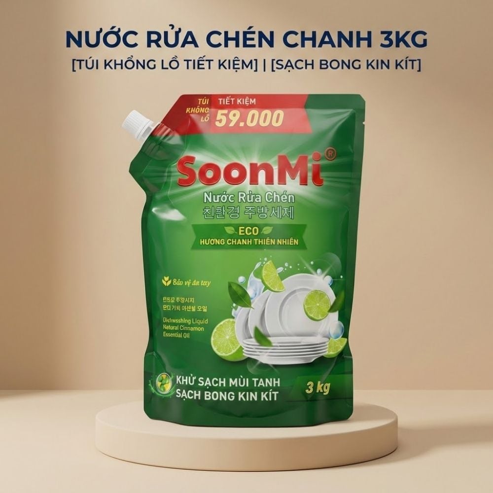 Nước Rửa Chén Soonmi Hương Chanh 1.2kg & 3kg 1 Nước Rửa Chén Soonmi Hương Chanh 1.2kg & 3kg