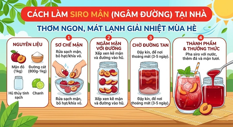 cách làm siro mận ngâm đường tại nhà thơm ngon