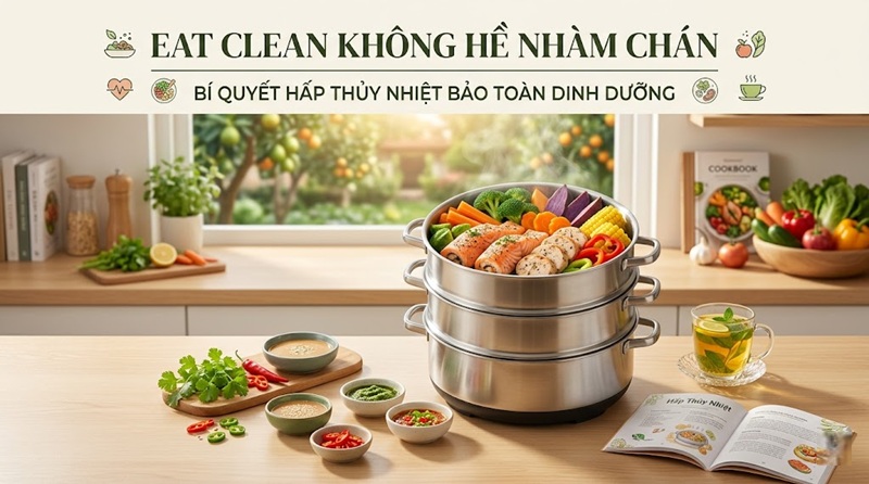 Eat Clean không hề nhàm chán với phương pháp hấp thủy nhiệt bảo toàn dinh dưỡng 1 phương pháp hấp thủy nhiệt bảo toàn dinh dưỡng eat clean đơn giản