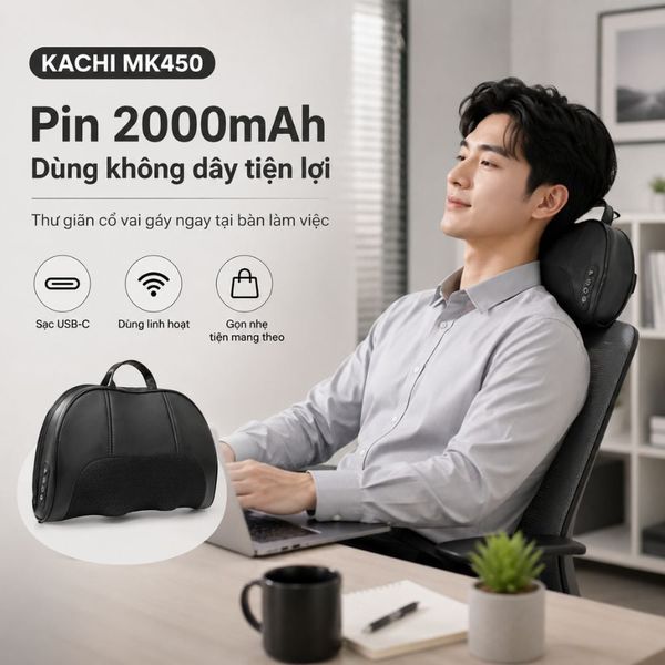 Gối Massage Cổ Vai Gáy Kachi MK450 – Công Nghệ Massage 4D Chườm Nóng 3 Gối Massage Cổ Vai Gáy Kachi MK450 – Công Nghệ Massage 4D Chườm Nóng - Ảnh 3