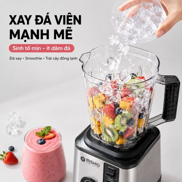 Máy Xay Sinh Tố Công Nghiệp Đa Năng Mishio MK446 (3.0L) - Công Suất 800W 2 Máy Xay Sinh Tố Công Nghiệp Đa Năng Mishio MK446 (3.0L) - Công Suất 800W - Ảnh 2