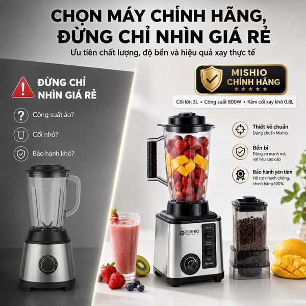Máy Xay Sinh Tố Công Nghiệp Đa Năng Mishio MK446 (3.0L) - Công Suất 800W 3 Máy Xay Sinh Tố Công Nghiệp Đa Năng Mishio MK446 (3.0L) - Công Suất 800W - Ảnh 3