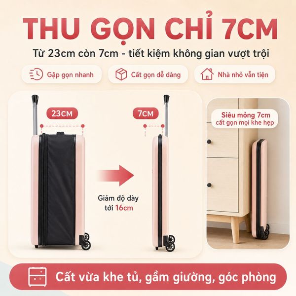 Vali Du Lịch Xếp Gọn MK355 20 Inch– Gọn Khi Cất, Tiện Khi Đi 3 Vali Du Lịch Xếp Gọn MK355 20 Inch– Gọn Khi Cất, Tiện Khi Đi - Ảnh 3