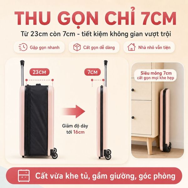 Vali Du Lịch Xếp Gọn MK356 24 Inch – Gọn Khi Cất, Tiện Khi Đi 3 Vali Du Lịch Xếp Gọn MK356 24 Inch – Gọn Khi Cất, Tiện Khi Đi - Ảnh 3