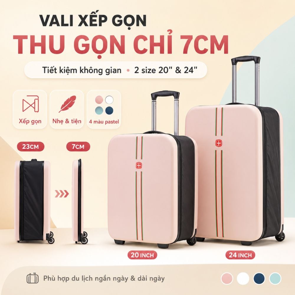 Vali Du Lịch Xếp Gọn MK356 24 Inch – Gọn Khi Cất, Tiện Khi Đi 1 Vali Du Lịch Xếp Gọn MK356 24 Inch – Gọn Khi Cất, Tiện Khi Đi
