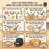 Cách Làm Bánh Bông Lan Bằng Nồi Chiên Không Dầu Mềm Xốp